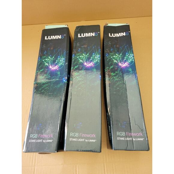LUMN8 LED RGB Solar Firework Garden Lights (2-Pack) Lot of 3 - Picture 1 of 4
